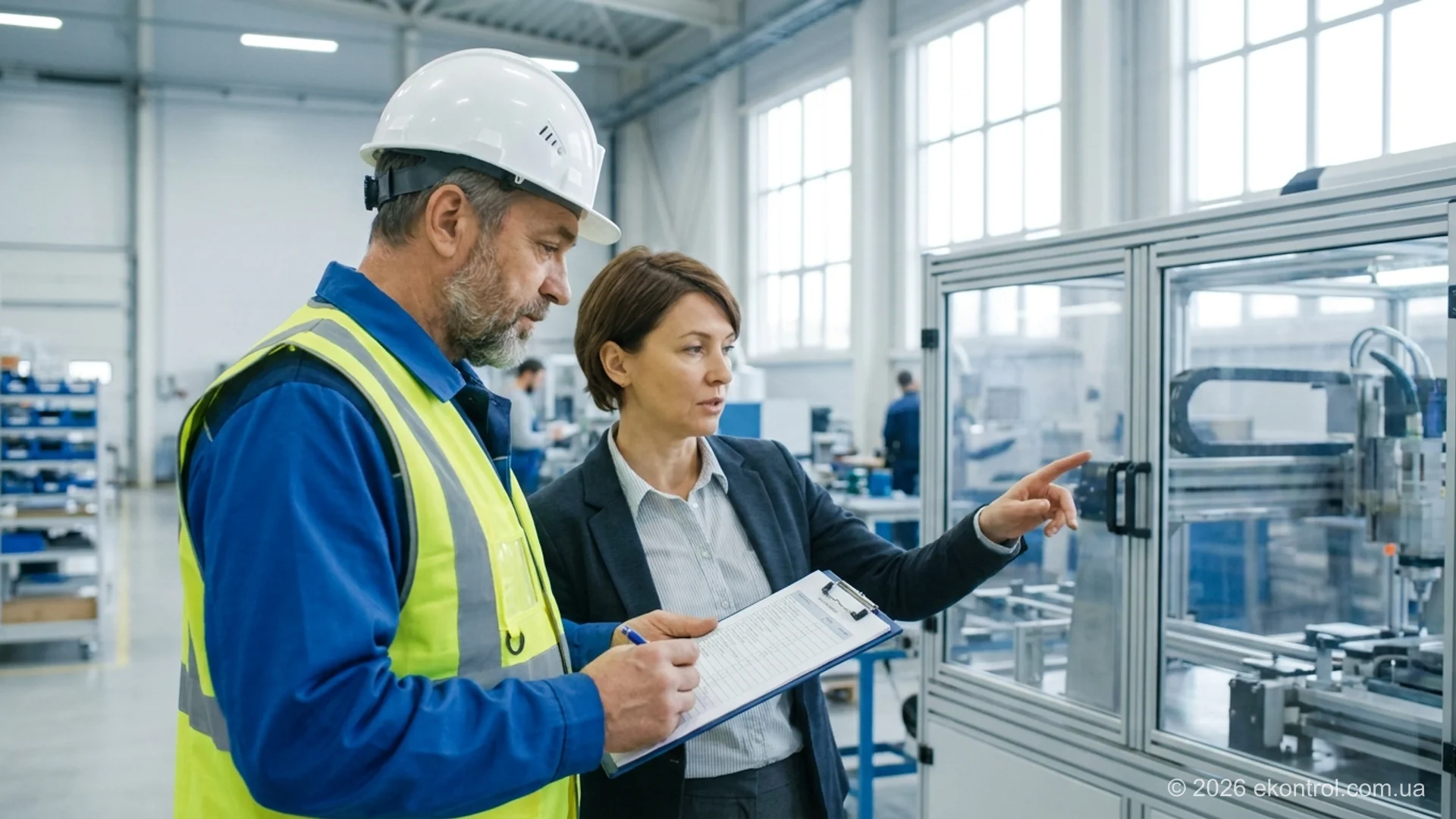 Аудит охорони праці за ISO 45001: аудитор перевіряє СУОП на виробництві