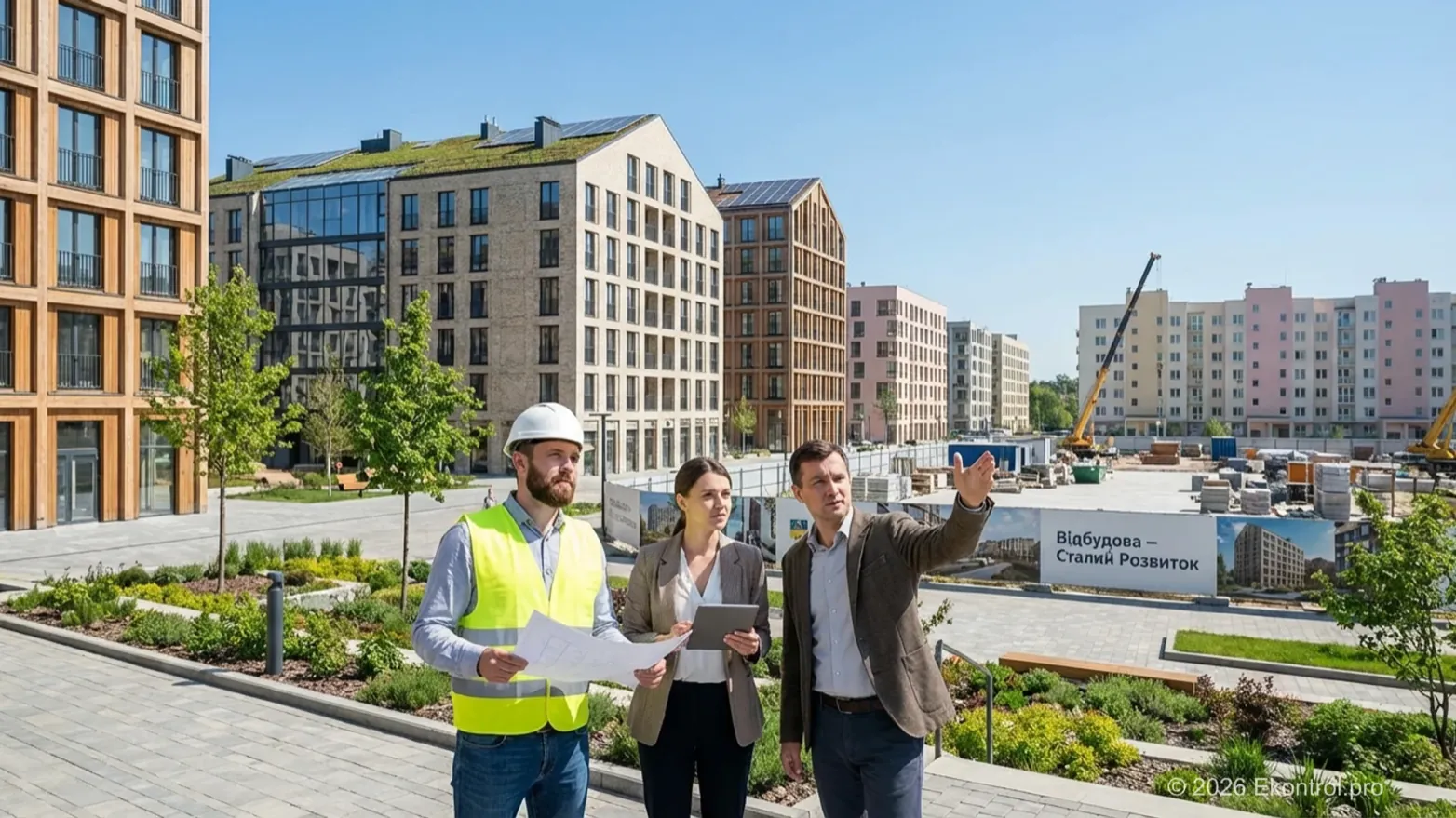 ISO 14001 in construction and sustainable urban reconstruction in Ukraine on an infrastructure project site