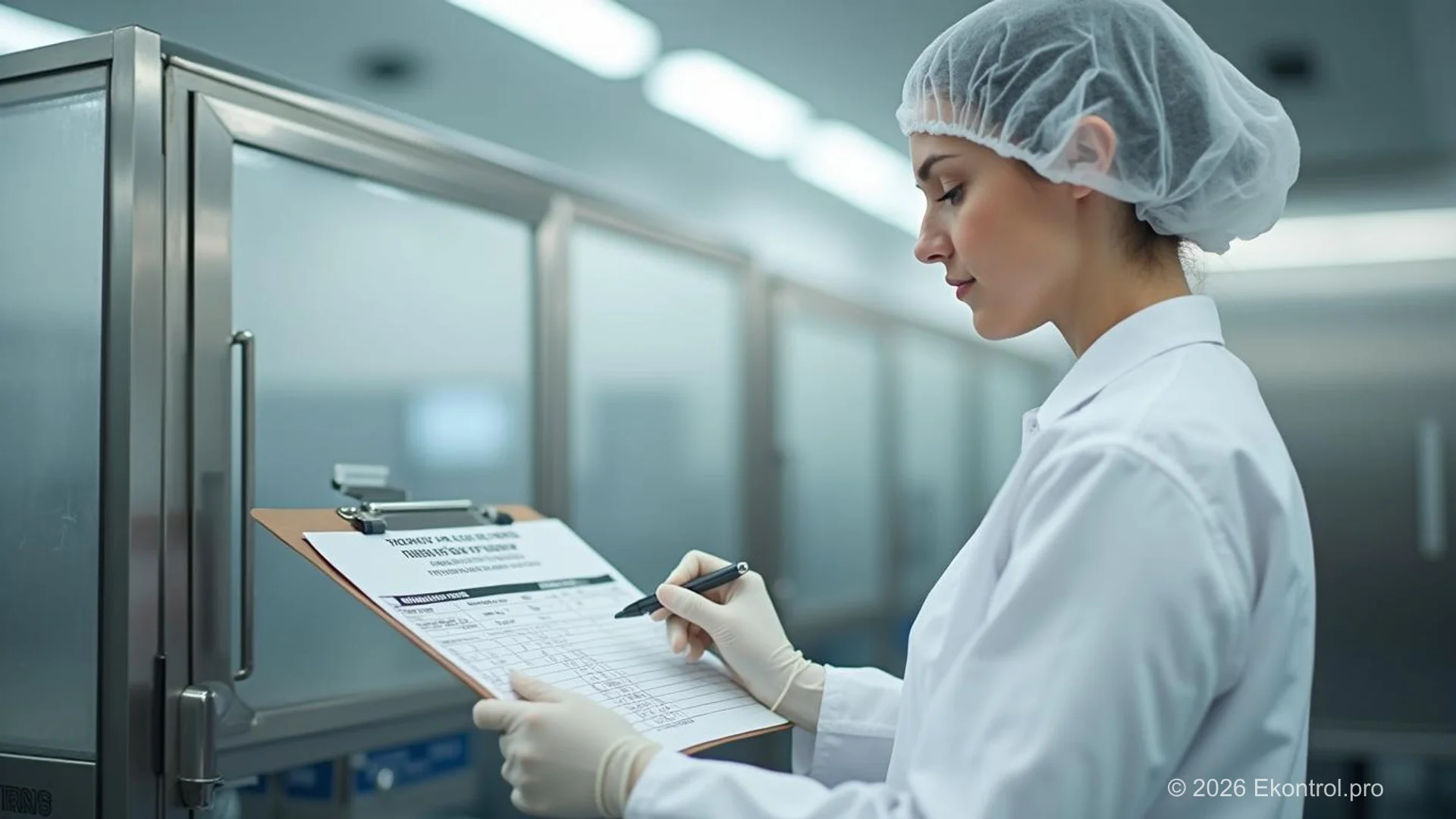 Технолог переглядає журнал моніторингу критичних контрольних точок HACCP на виробництві
