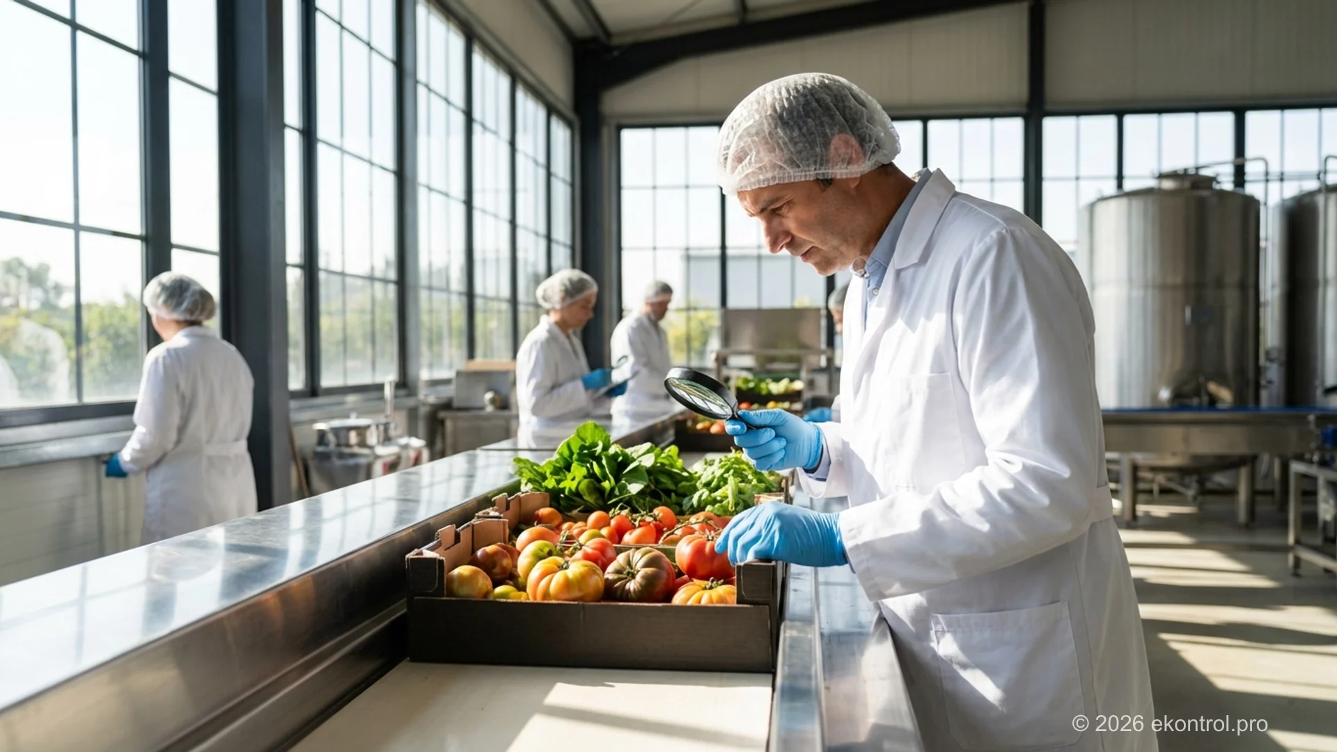 Organic product quality control at a production facility